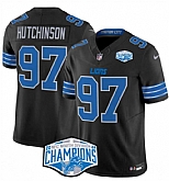 Men's Detroit Lions #97 Aidan Hutchinson Black 2024 NFC North Champions F.U.S.E. Vapor Limited Stitched Jersey,baseball caps,new era cap wholesale,wholesale hats